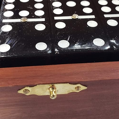 Miniatura 9 de & Co, Juego de dominó doble de 9 (55 azulejos) Jumbo Torneo de tamaño profesional con hilanderos en elegante caja de almacenamiento de terciopelo,