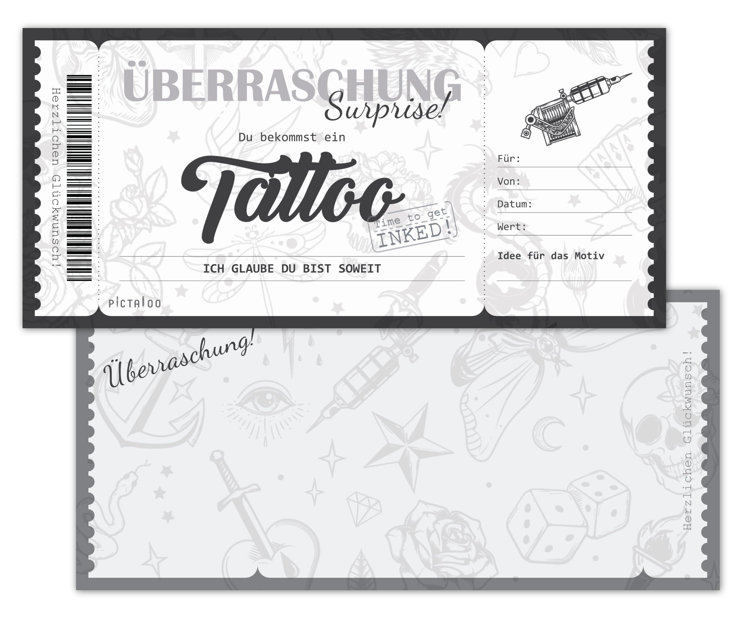 Pictaloo Tattoo Voucher Gift Card For Tattoos Birthday Money Gift |  Desertcart Seychelles