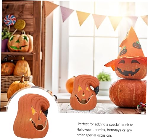 Miniatura 7 de DOITOOL Adorno de linterna de calabaza para decoración al aire libre, decoración de casa para el hogar, decoración para Halloween, luz de calabaza