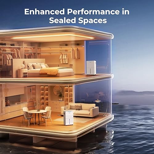 Miniatura 9 de Deshumidificador SEAVON de 1500 pies cuadrados para sótano, deshumidificadores de 21 pintas con manguera de drenaje para el hogar, habitación