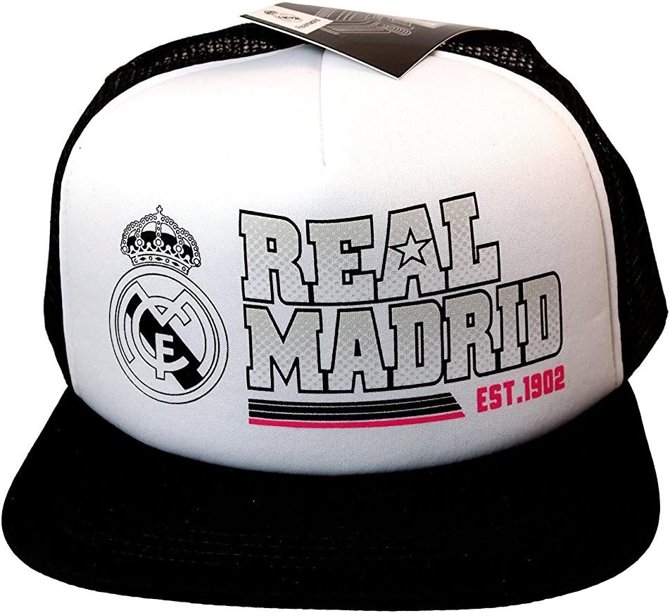 Compatible with RHINOXGROUP Real Madrid C.F. Authentic Official Licensed Soccer Cap (One Size, Real Madrid 9) White