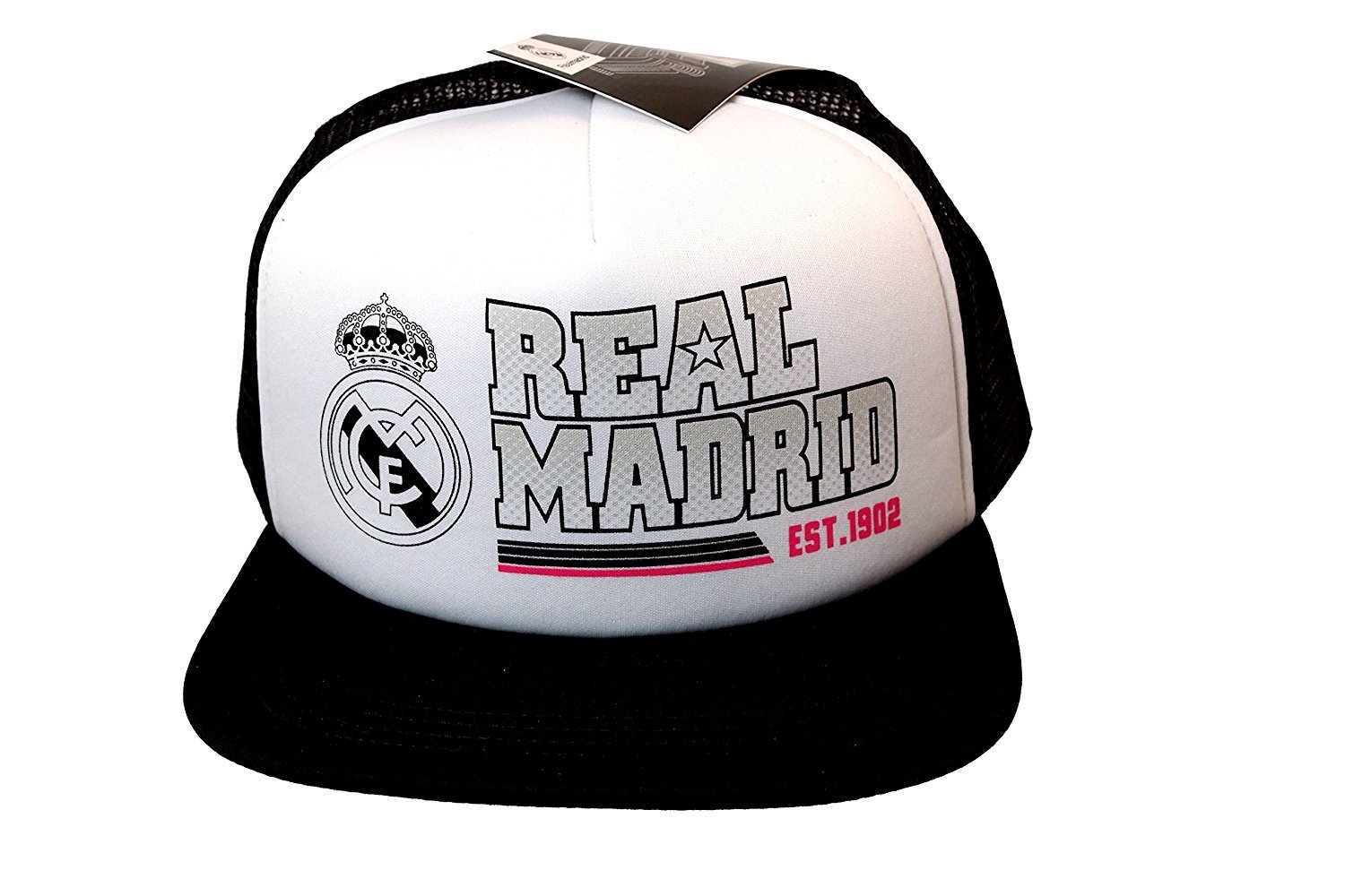 Compatible with RHINOXGROUP Real Madrid C.F. Authentic Official Licensed Soccer Cap (One Size, Real Madrid 9) White