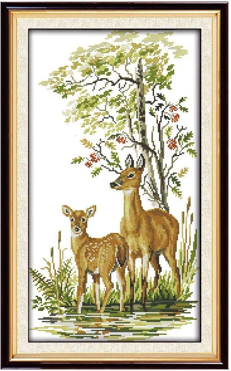 Happy Forever Cross Stitch Kits 11CT Stamped Patterns for Kids and Adults, DIY Preprinted Embroidery kit for Beginner, Animal 11 (D691 Cute Dog, Size 16''x15'')