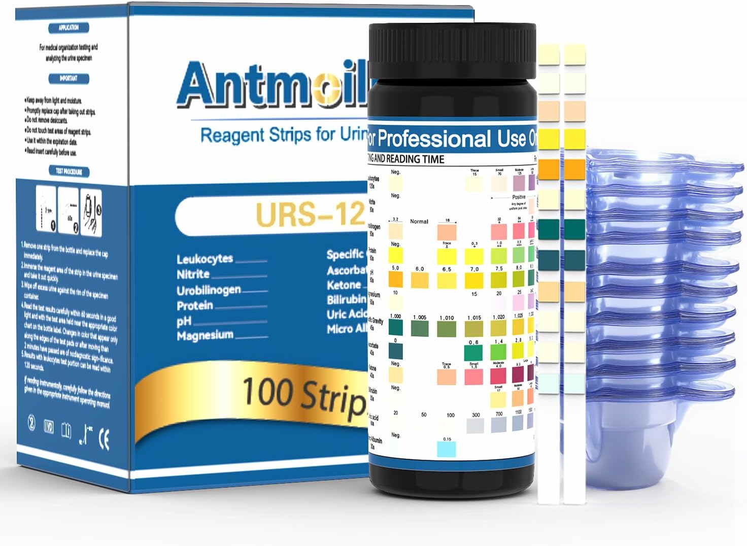 12-Panel UTI Test Strips Kits for Urinalysis 100ct, Women Urine Treatment & Prevention at Home, URS Testing Kit for Kidney, Liver, UTI, Keto Diet, Ketosis, Hydration, Proteinuria, & More