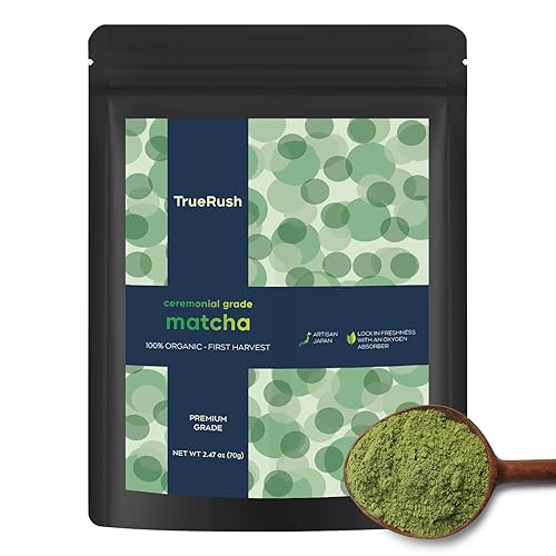 Peralpow Matcha de grado ceremonial  Auténtica mezcla ceremonial japonesa de primera cosecha en polvo de té verde de Uji, Kioto (2.47 oz 2.47 onzas)