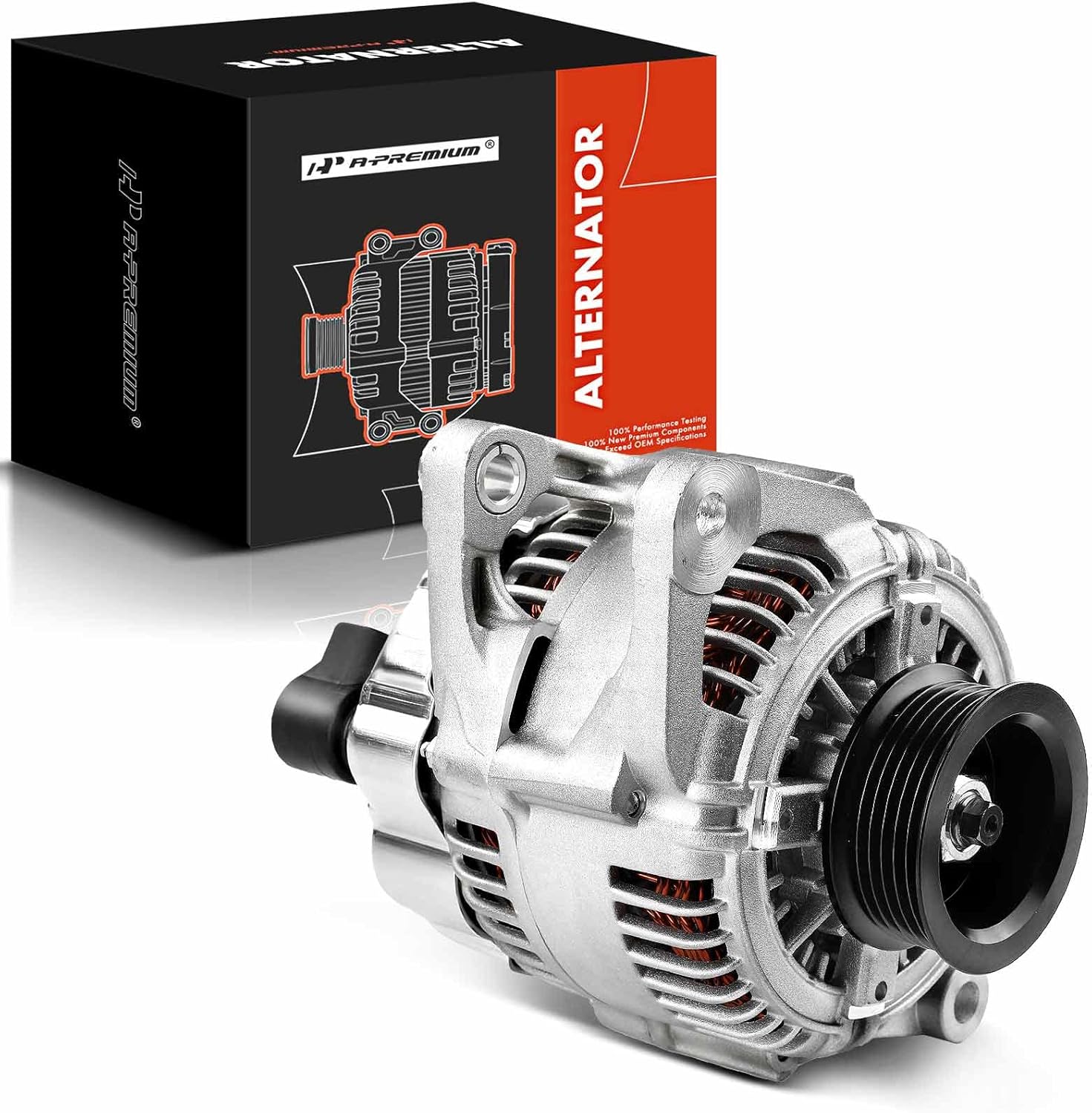A-Premium Alternator Compatible with Dodge Grand Caravan, Caravan & Chrysler Town & Country, Grand Voyager, Voyager & Plymouth Grand Voyager, Voyager, 1998-2000, 130Amp 12V 6-Groove Pulley Clockwise