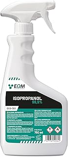 EQM - ECO-301 - Álcool Isopropílico 99,9% - 750 ML - Isopropanol - Limpeza de componentes eletrónicos, objetivos e ecrãs - Limpeza de resinas em impressão 3D - Limpa-vidros e desengordurante