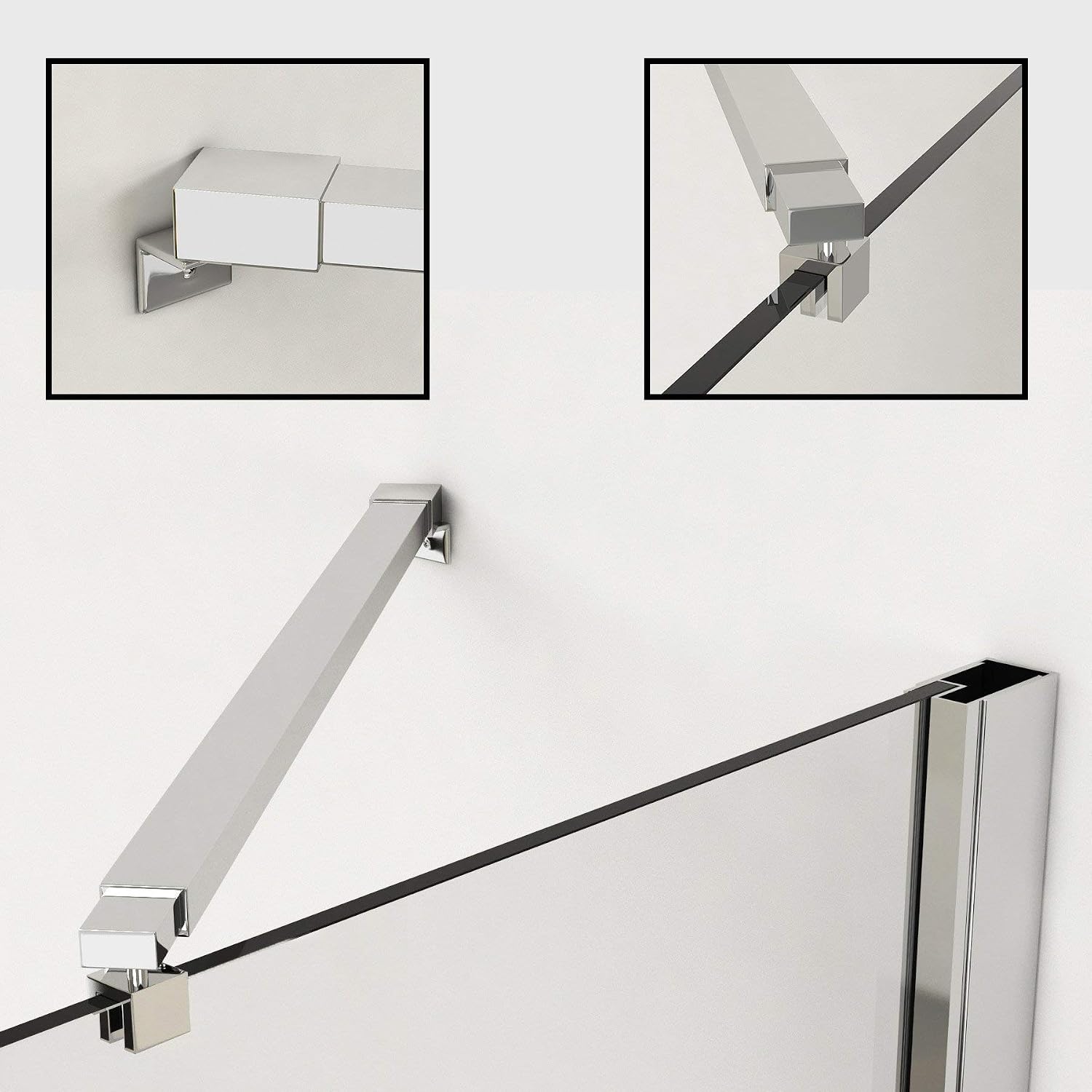 1200 x 800mm Walk in Shower Enclosure with Pearlstone Tray – 760mm Wet Room Shower Screen Easy Clean Glass