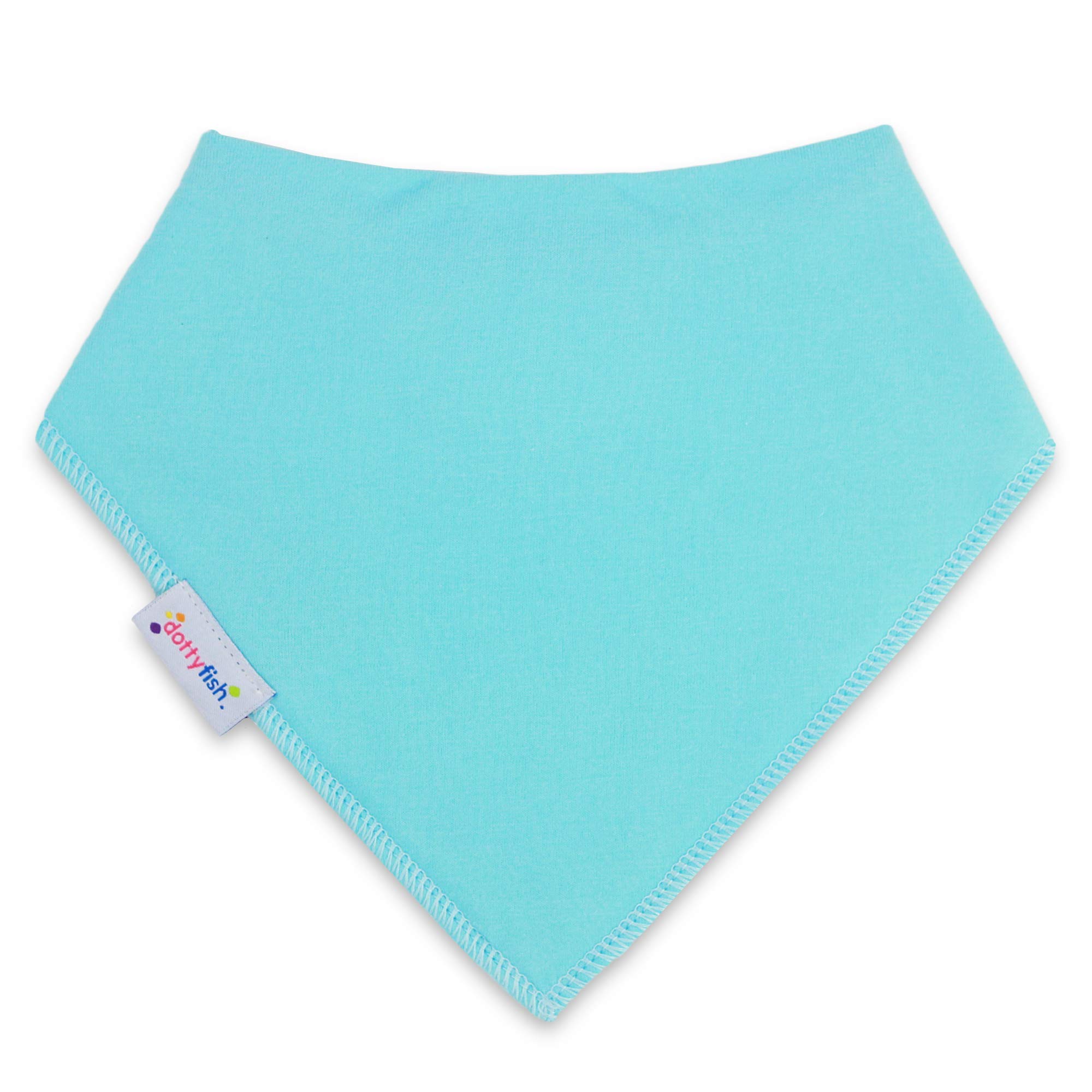 Dotty Fish Turquoise Baby Bandana Bibs. Drool Bibs. Super Absorbent Teething Bib. Pale Organic Cotton Bib.