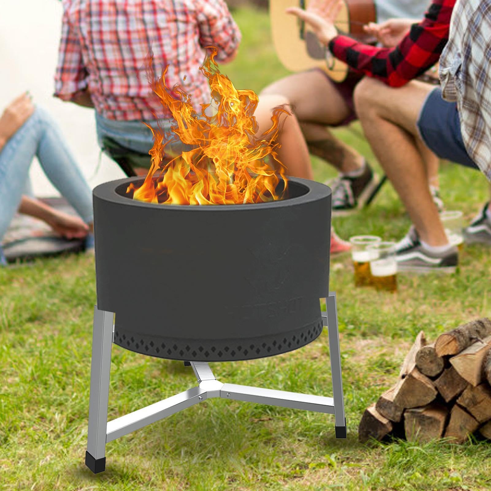 Supporto Falò Campeggio Accessorio Esterno Per Braciere, Attrezzi Da | Griglia Braciere All'aperto, Picnic, Cottura su Falò in Giardino, Grigliate, Barbecue, Spiaggia
