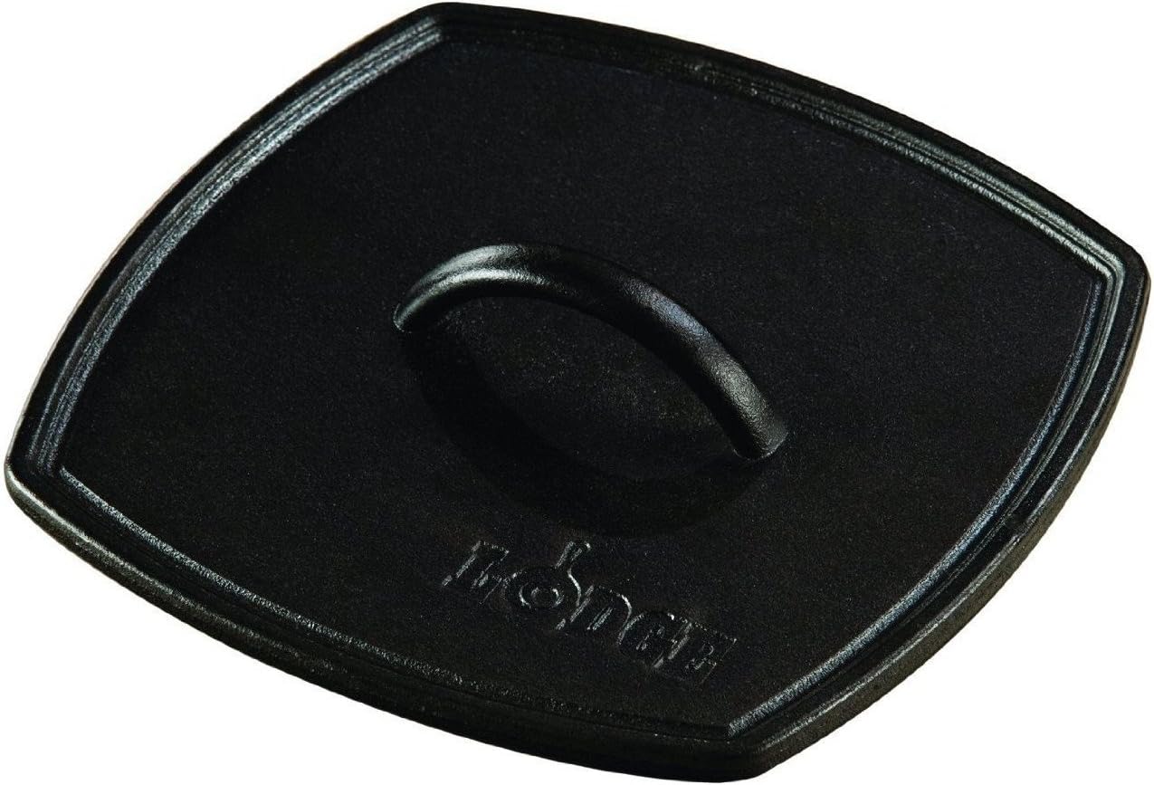 Lodge Pre-Seasoned Cast Iron Square Panini Press, 8.32 Inch