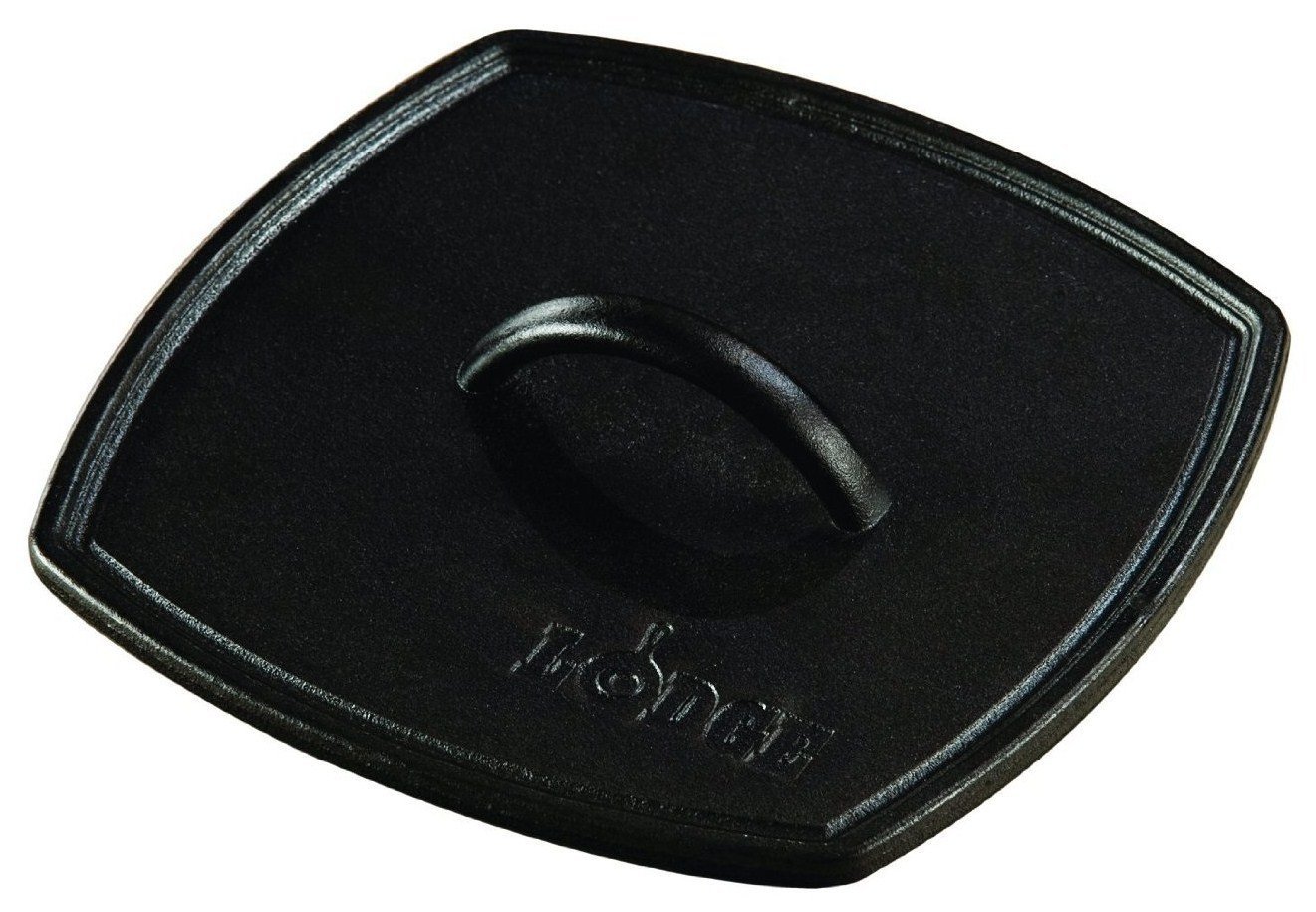Lodge LPP3 Cast Iron Square Ribbed Panini Press