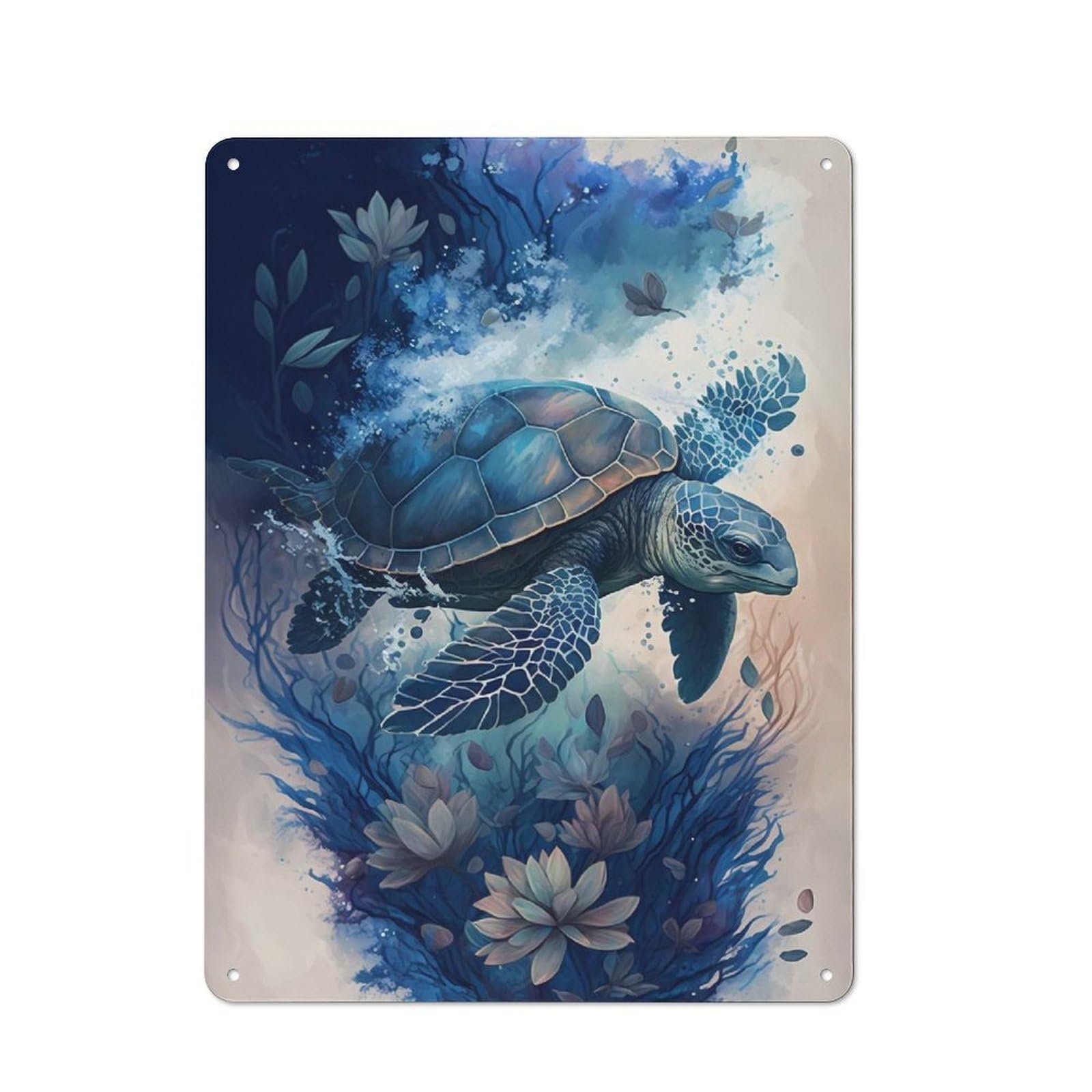 Turtle Fantastical Vintage Tin Sign 40x30cm for Lounge Or Reading Corner, for Reading Corner Decorators
