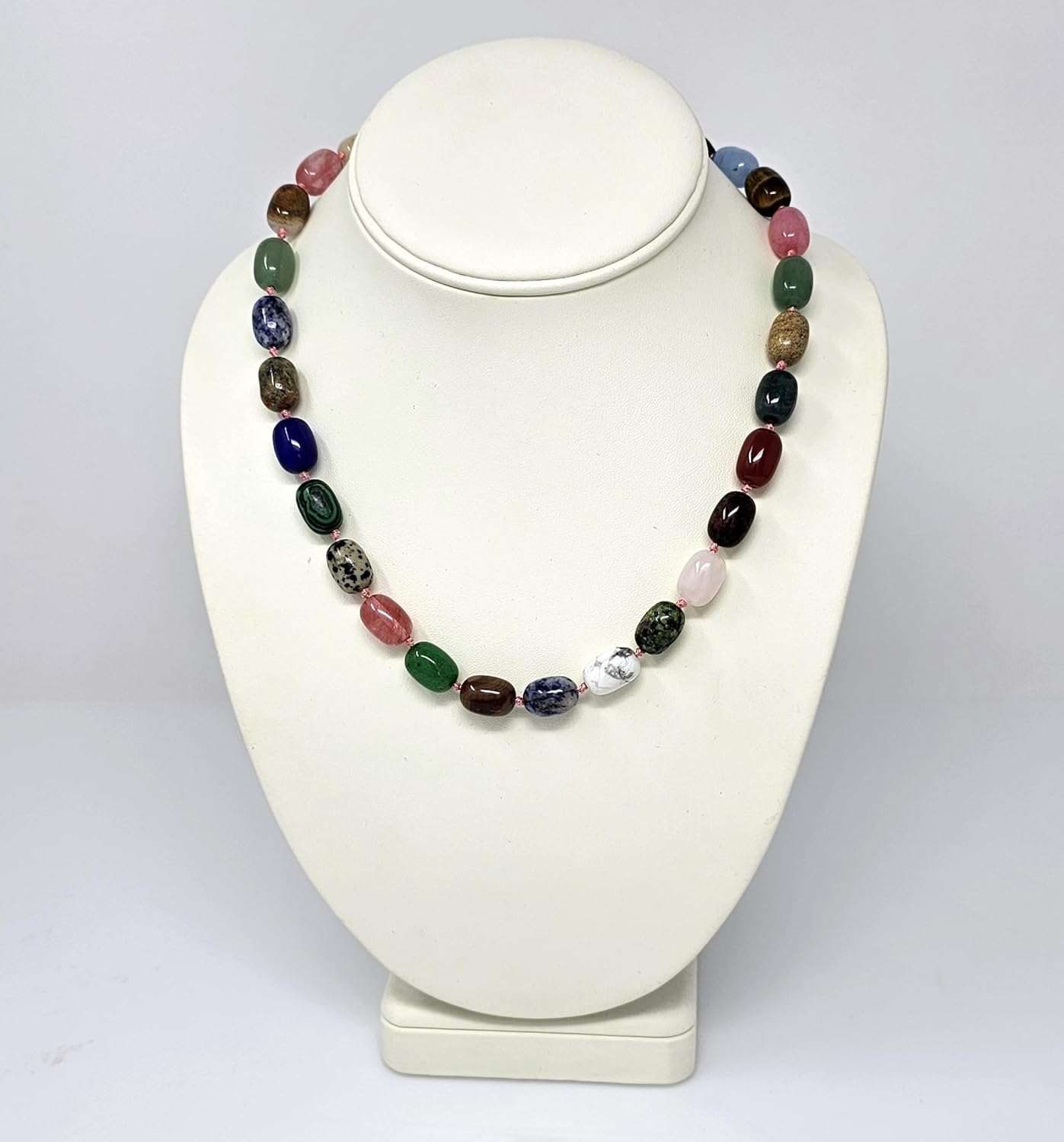 Women's Necklace Beautiful Handmade 10x16mm Natural Gemstone Beaded Necklace for Women and Girls
