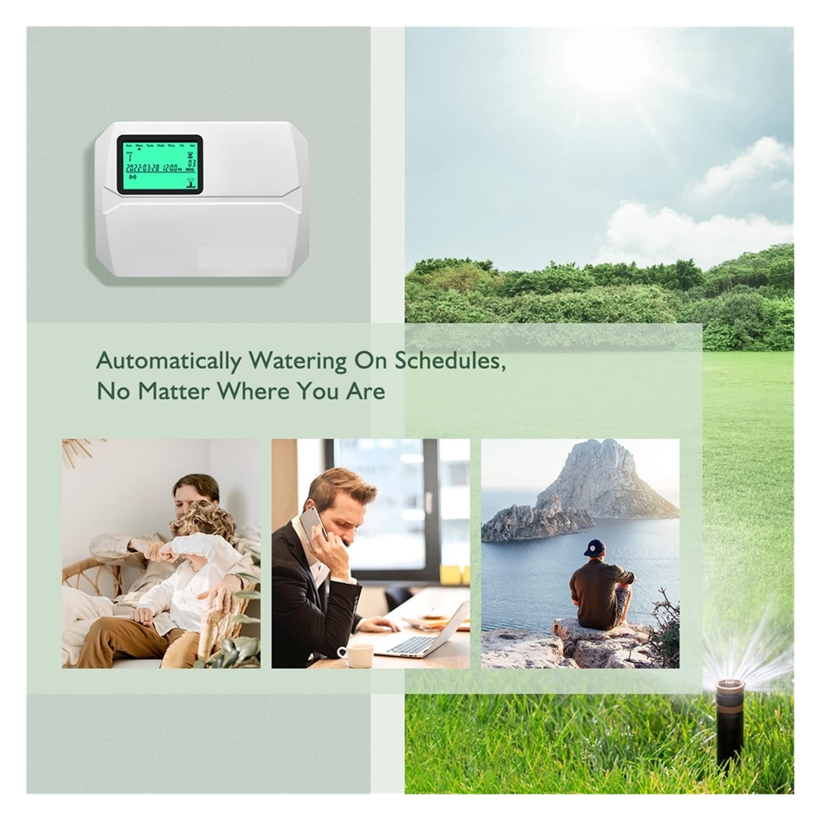 Wifi Programowalny system kontrolera nawadniania dla 8 strefy inteligentny tryskacz cyfrowy timer podlewania z LCD Monitor