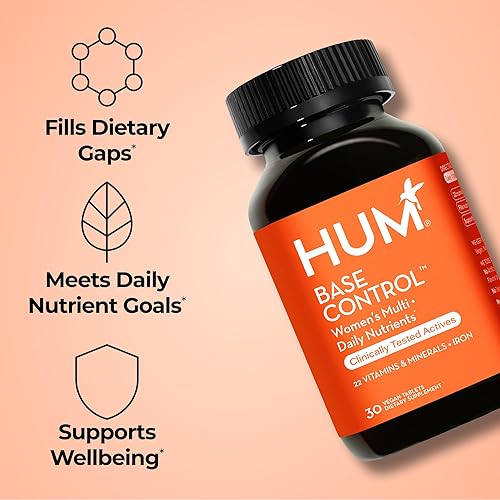 Miniatura 2 de HUM Base Control Multivitamínico para mujeres con vitamina C, hierro, biotina, zinc, complejo B, multivitamínico diario para mujeres, 22 vitaminas y