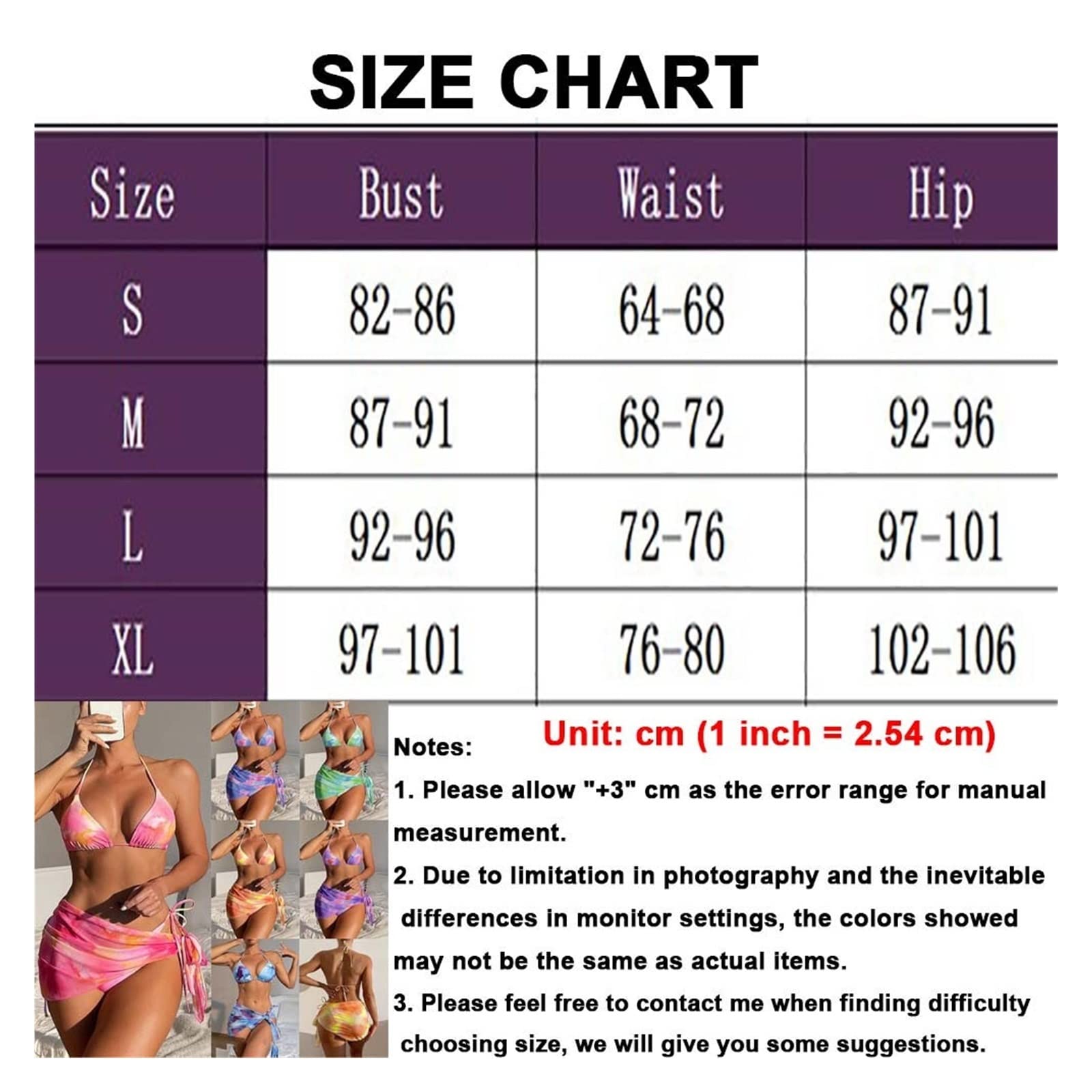 Bikini Set Costumi da Bagno 3 Pezzi da Donna Costume da Bagno Sexy A Tre Pezzi Triangolo Vita Bassa Pantaloncini da Bagno Costumi da Bagno Costumi da Bagno (Color : A, Size : M)