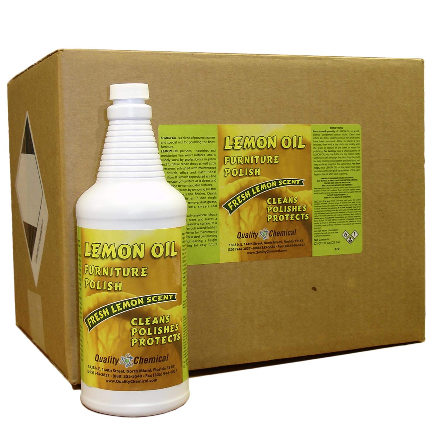 Lemon Oil Furniture Polish (finest blend of lemon oils, waxes & moisturizers & UV protectants)-12 quart case