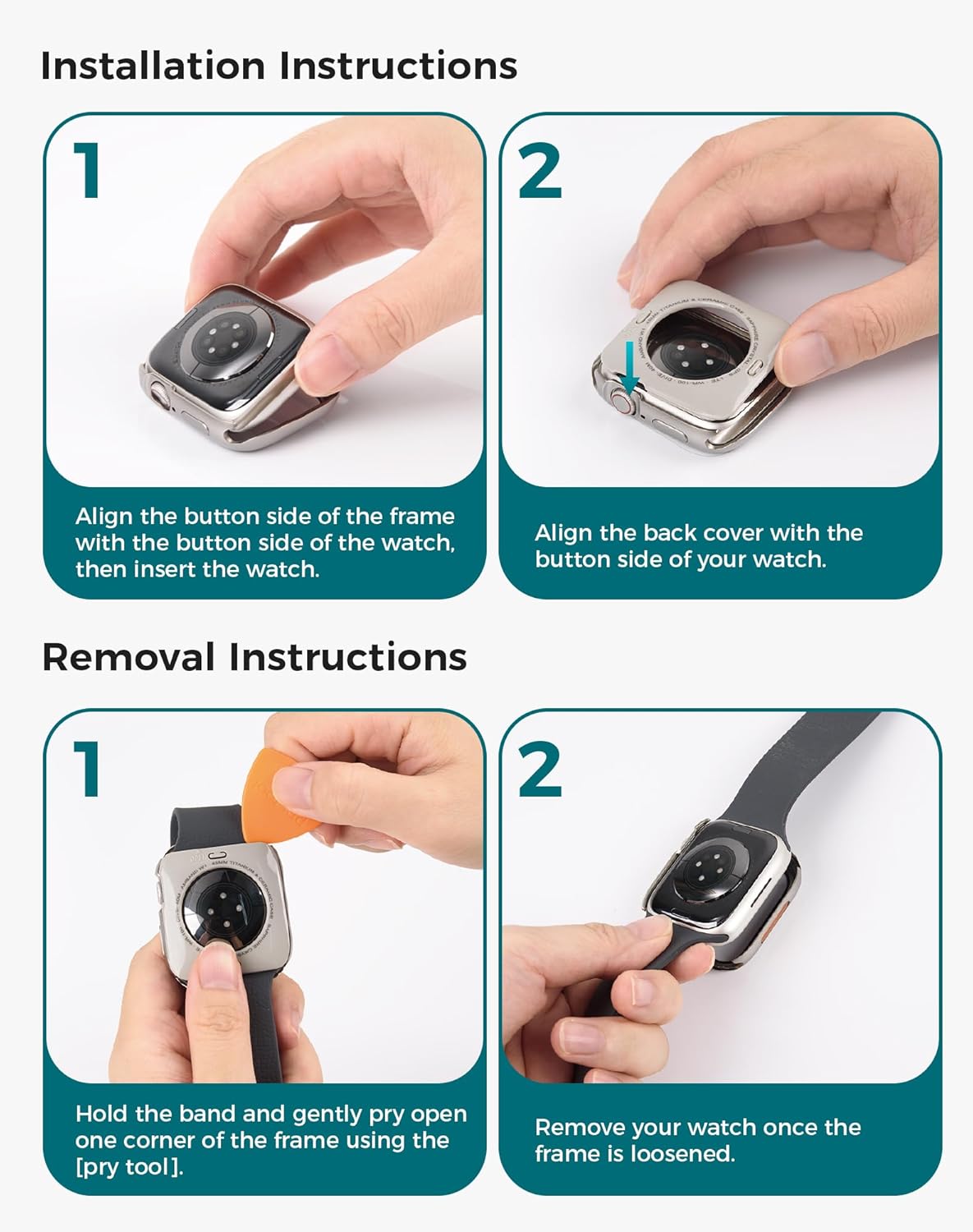 Goton AntiCrack Metal Case for Apple Watch Series 11/10 46mm Screen Protector, HD Tempered Glass, Daily Water-Resistant Alloy Bumper with Ceramic-Style Back Cover for iWatch 46 mm - Image 8