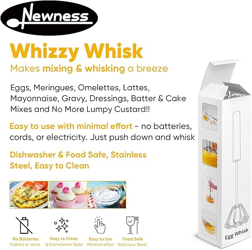 Miniatura 3 de Newness Batidor de huevo y cuchara ranurada, utensilio de cocina de acero inoxidable - Utensilios de cocina de acero inoxidable - Gadgets de cocina