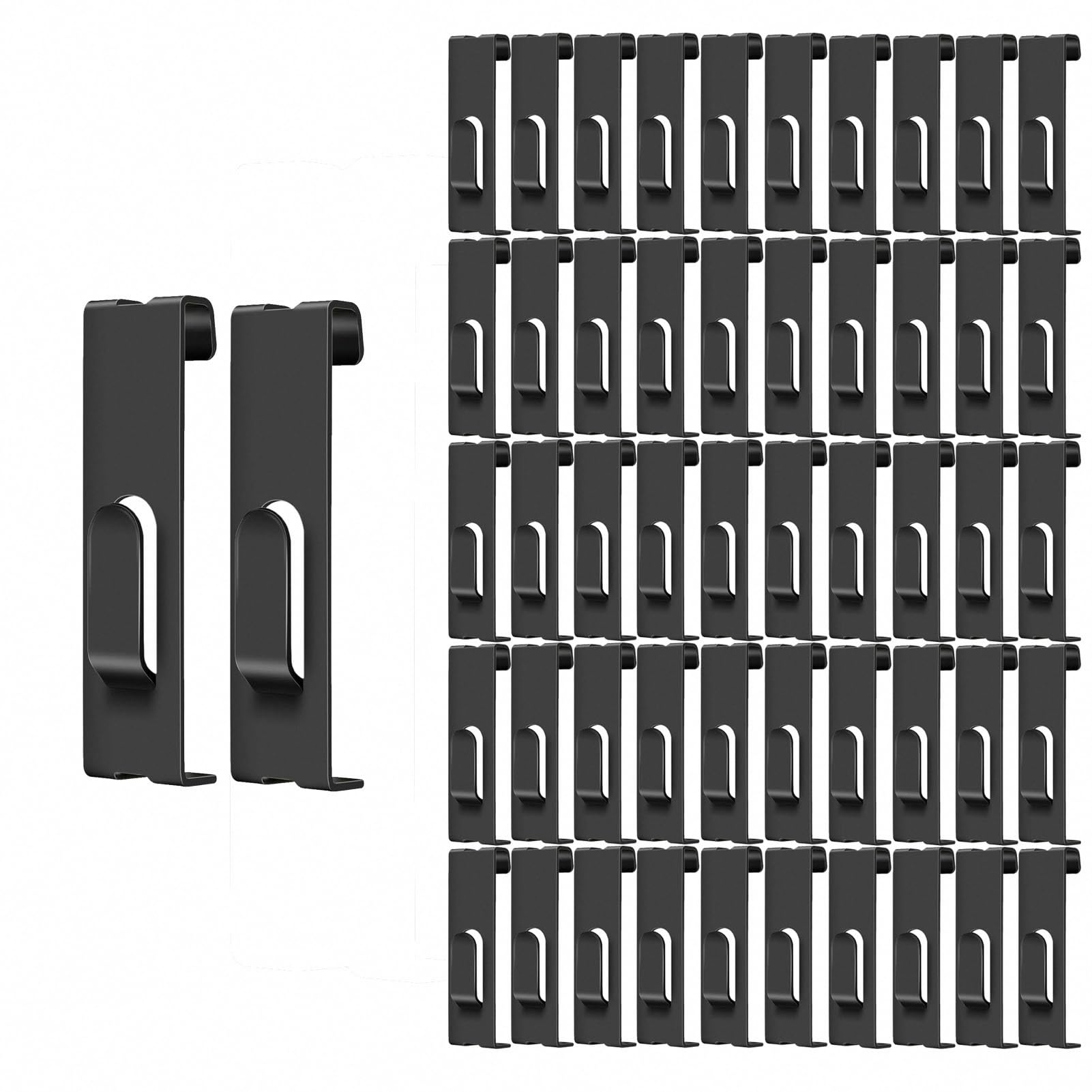 COOLOUS Gridwall Hooks Hangers,50PCS Grid Panel Hooks Grid Wall Accessories Black Notch Hook for Wire Grid Panel Pegboard Grid Shelf Hanging Display