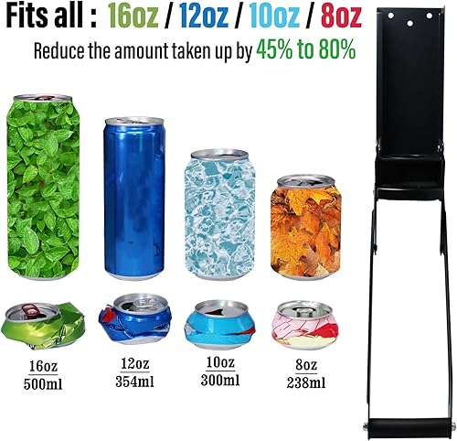 Miniatura 2 de Trituradora de latas de 16 onzas, trituradora de latas con abrelatas, trituradora de latas de aluminio, trituradora de latas montada en la pared,