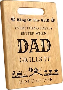 Fathers Birthday Day Gift for Dad from Daughter Son, Dad Cutting Board for New Bonus Dad, Stepdad, Daddy, Father, Best Dad Gifts, Unique Grilling Gift for Dad Who Wants Nothing, Birthday Gift for Dad