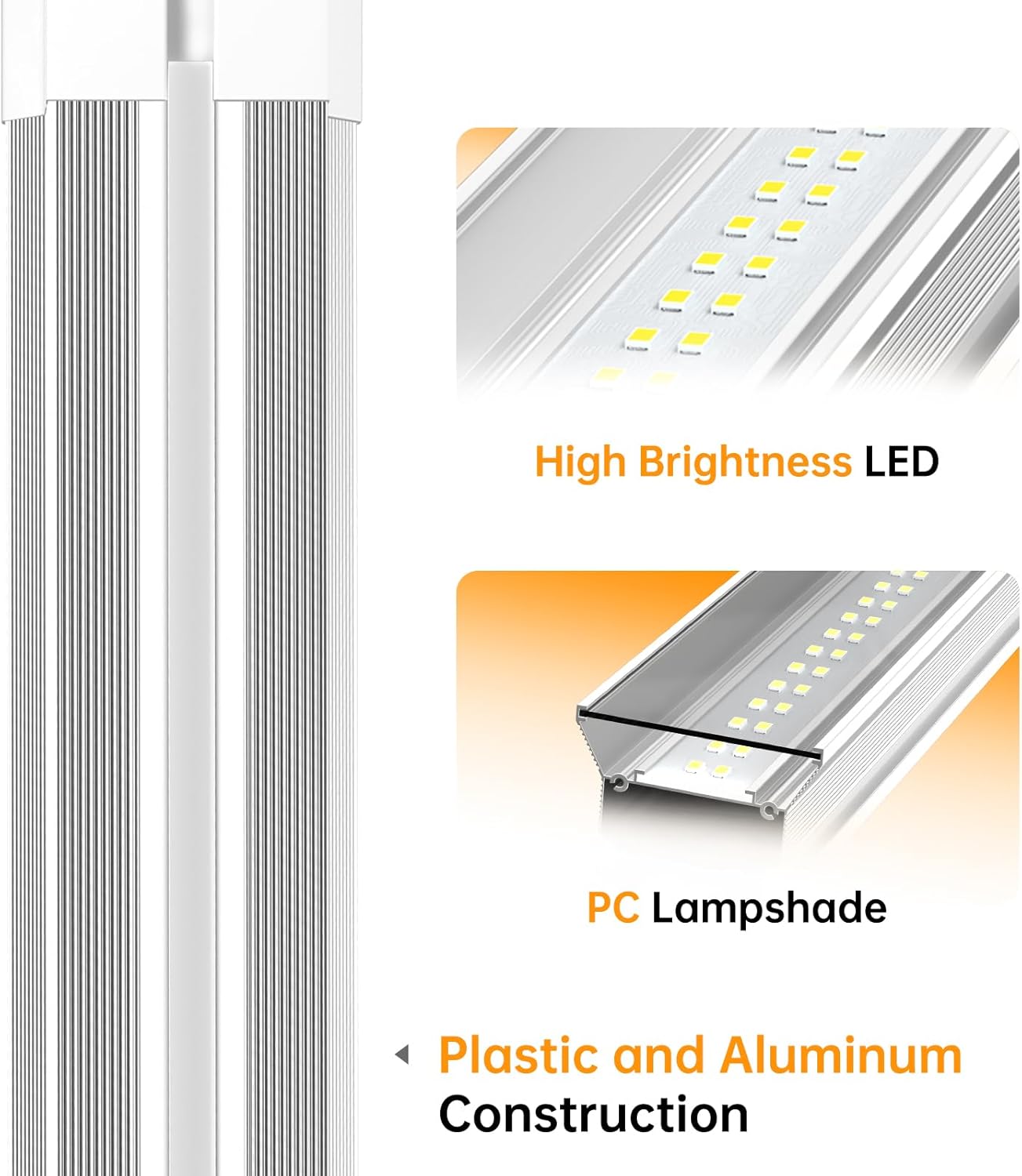 ONLYLUX LED Shop Light 4ft- 60W 9000LM 5000K Linkable Super Bright LED Shop Lights for Workshop 4ft, 4 FT Integrated Fixture for Garage -10Pack