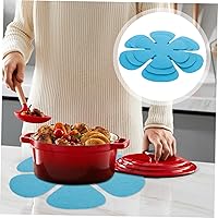 Vista 7 de Hemoton Protector de olla y sartén, juego de 12 almohadillas redondas de tela no tejida azul