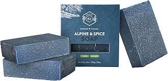 Crate 61 Organics, Handmade in Canada, Plant Based Cold Process Natural Bar Soap For Face And Body, With Premium Essential Oils, For Men And Women 3 Pack (Alpine & Spice)