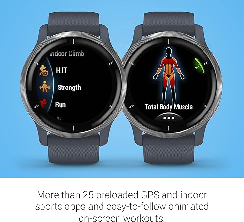 Miniatura 17 de Garmin Venu Reloj inteligente con GPS con monitoreo avanzado de salud y características de fitness Bisel de pizarra con caja negra y banda