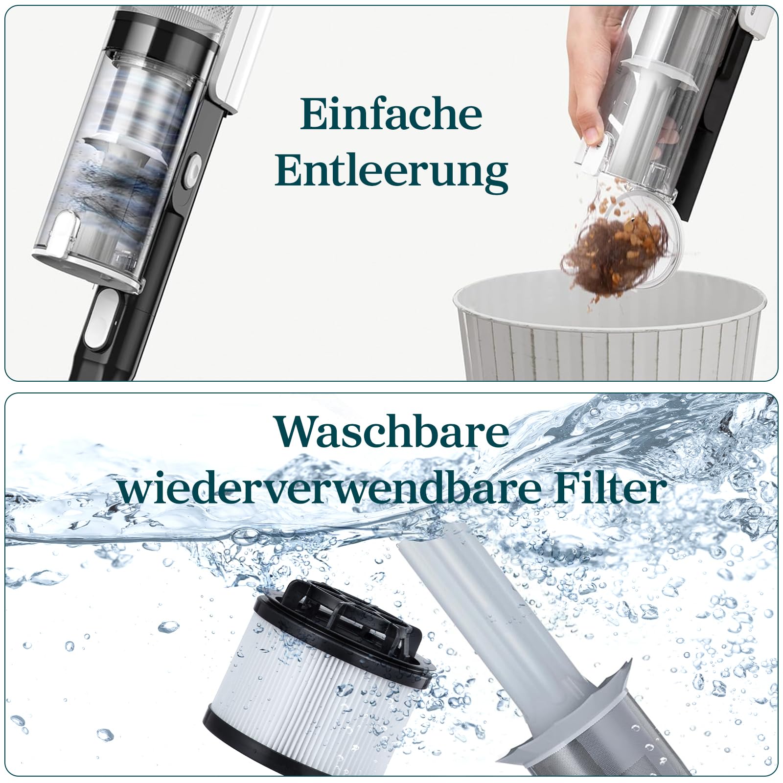 Levoit - Akku Staubsauger - Laufzeit für 75㎡ - Staubsauger Kabellos - 4-in-1 Vacuum Cleaner - 99,9 Prozent Filterleistung - Anti Tangle -Für Tierhaare/Teppiche/Hartböden/Auto - LVAC-200