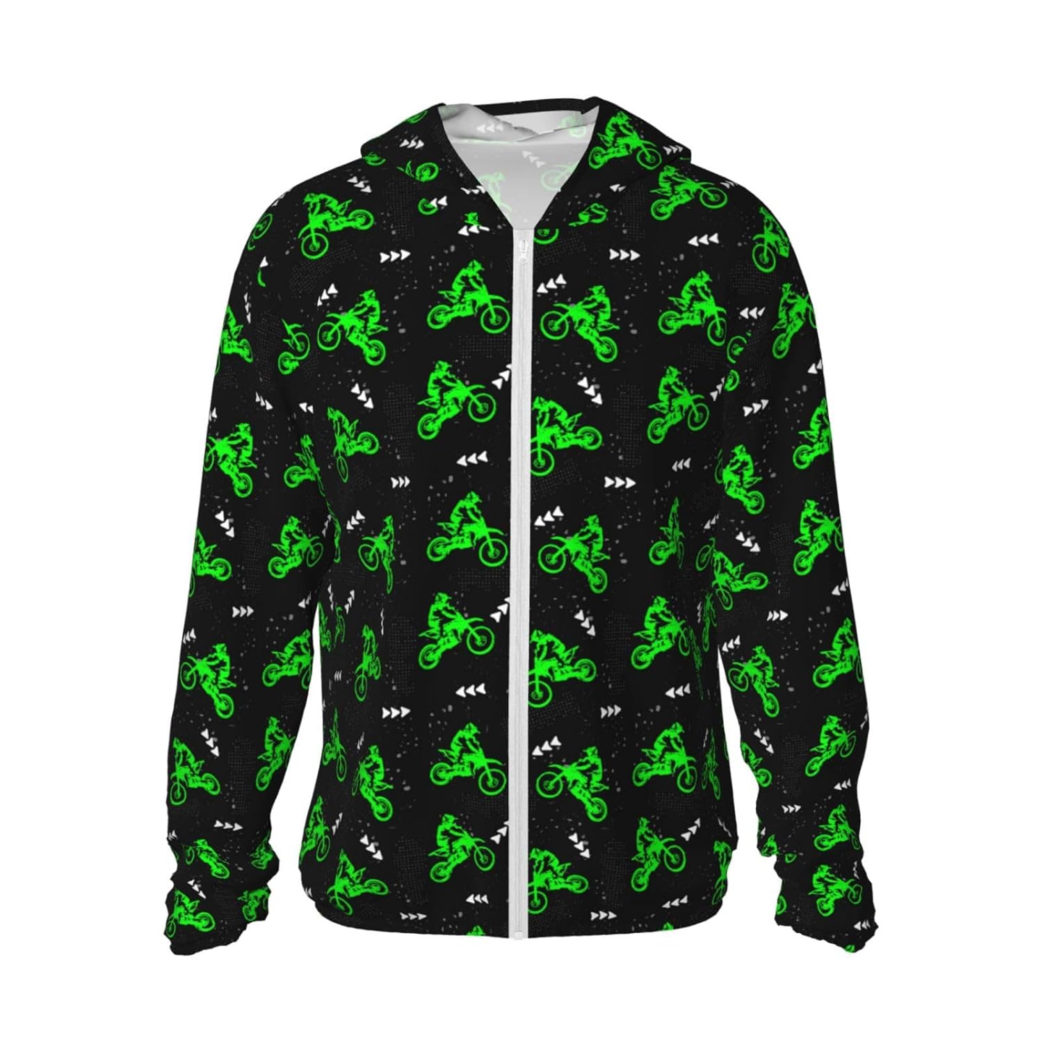 Cute Little Lion Excavator Sun Protection Hoodie Jacket Long Sleeve Athletic Shirts for Men Women