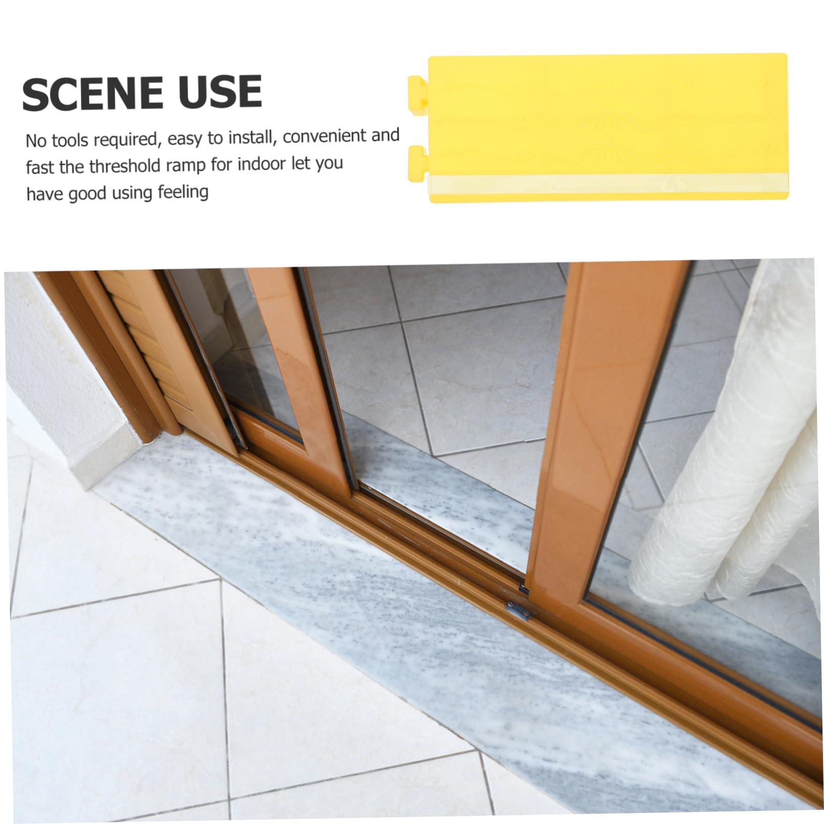 Holibanna Rubber Threshold Ramp Pad for Indoor Doorways Non Slip Home Ramp for Robot Cleaners Easy to Install Durable Rubber Material Stylish Design for Stairs and Thresholds