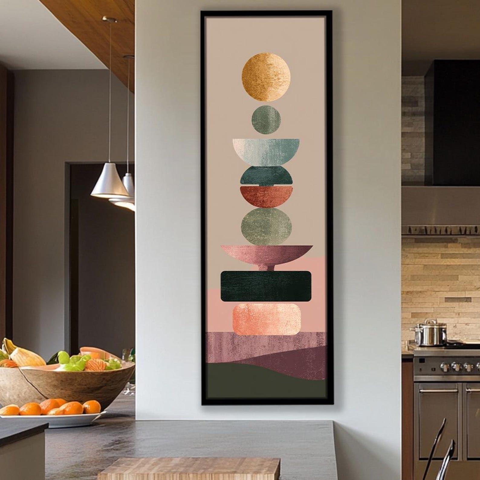 Décoration de salle à manger avec une affiche esthétique abstraite géométrique - 8
