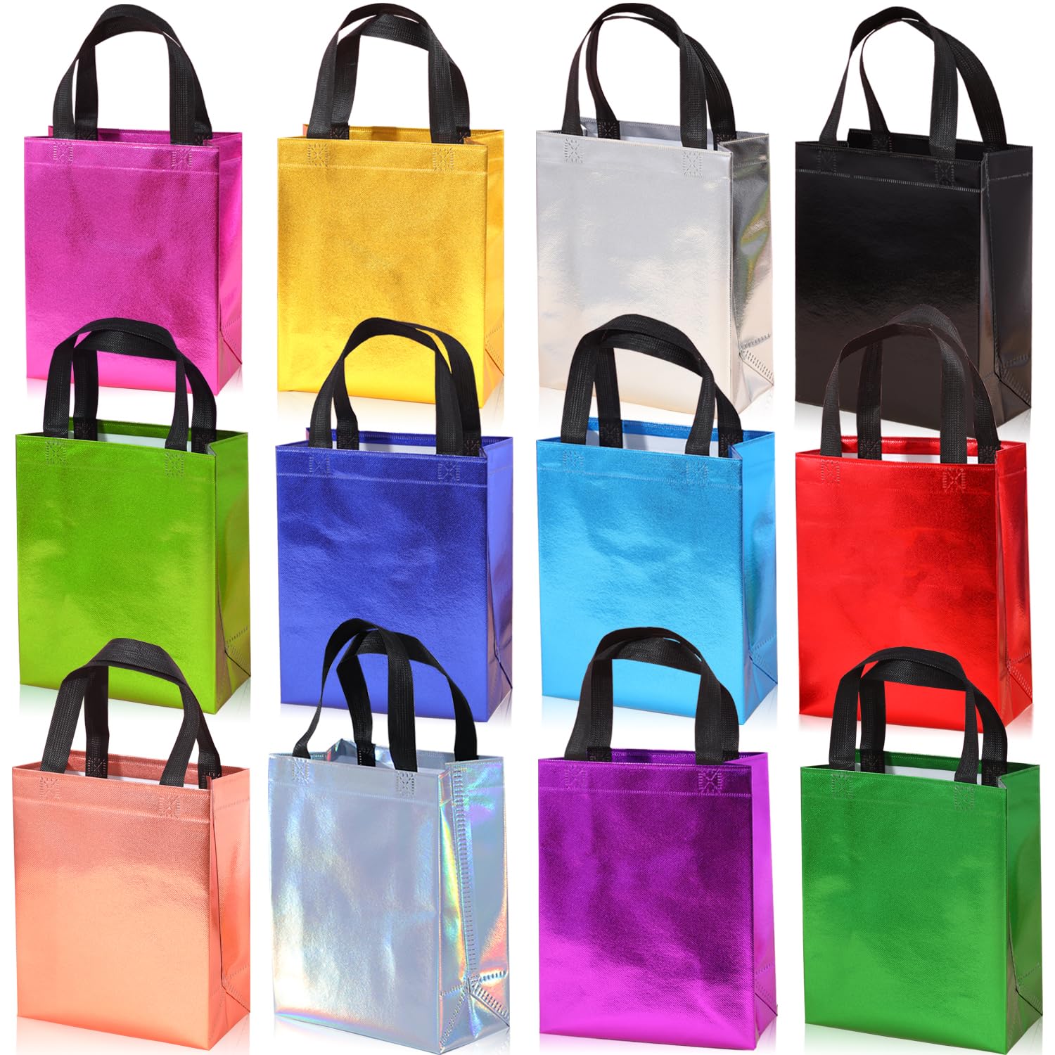 yingzi Medium Size Gift Bag 12 Reusable Gift Bags That Come In 12 Stunning Colors - Nice Gift Bag, Birthday Gift Bag, Party Bag, Shopping Bag, Goodie Bag, Party Gift Bag 8x4x10 Inches