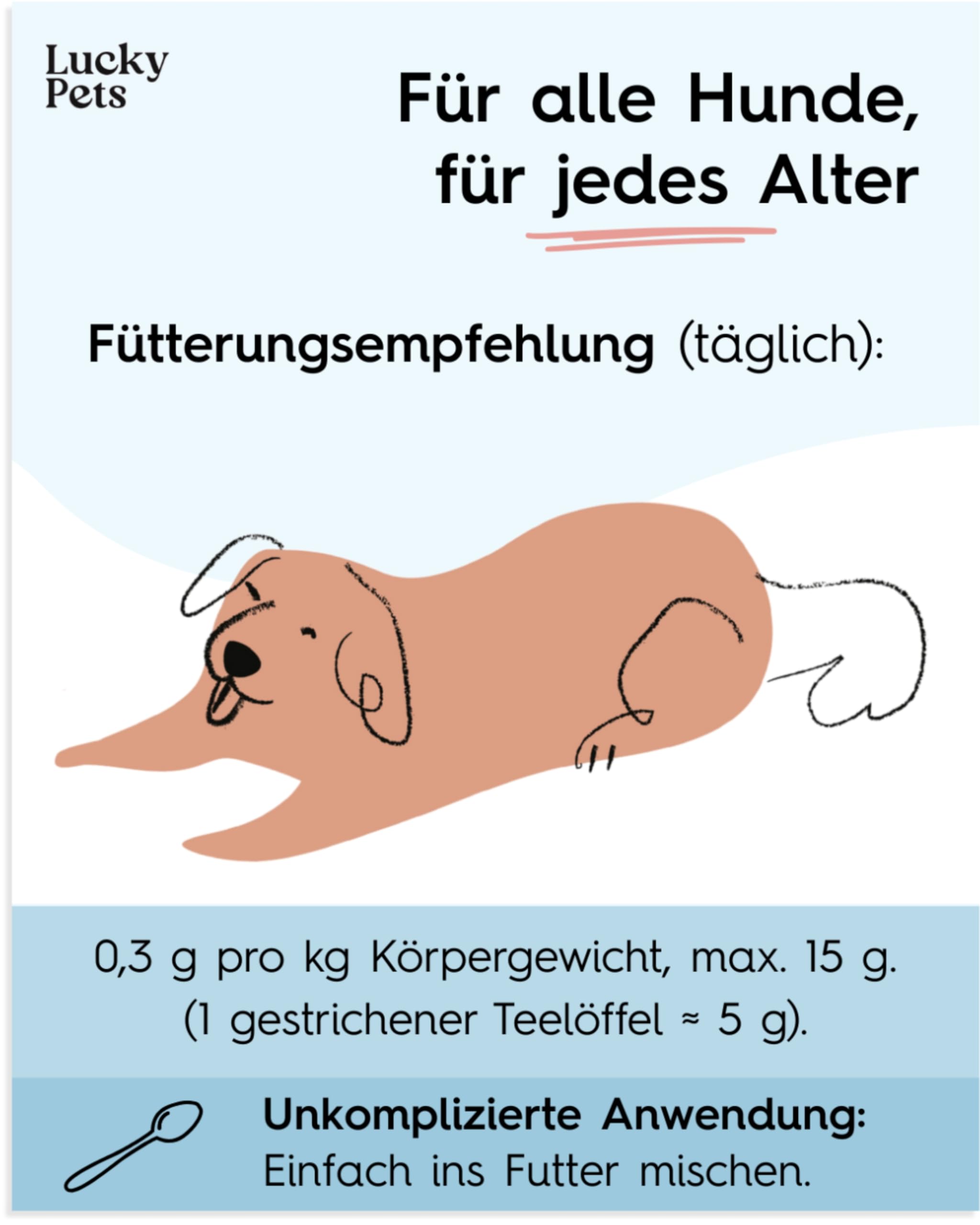 Zahnpflege Pulver für Hunde 250 g – Hunde Zahnsteinentferner und Mundgeruch-Stopper – 100% natürliche Zahnreinigung ohne Zahnbürste – Made in Germany – Zahnpflege Hund