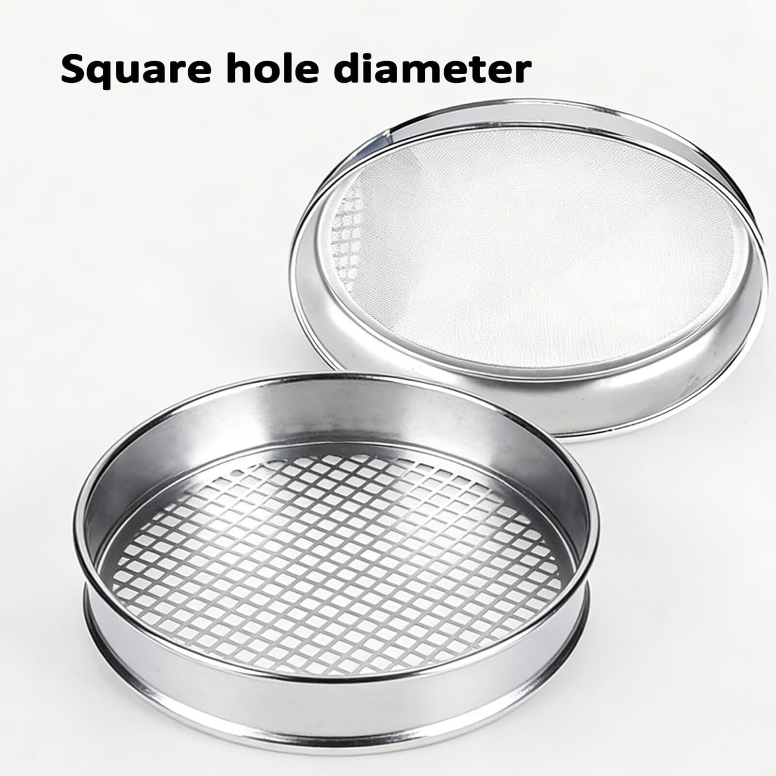 Kit de tamis de test en acier inoxydable – Tamis à gravier de laboratoire de 30 cm avec couvercle et ouverture carrée inférieure pour analyse du sol et filtre de jardin, idéal pour une utilisation en