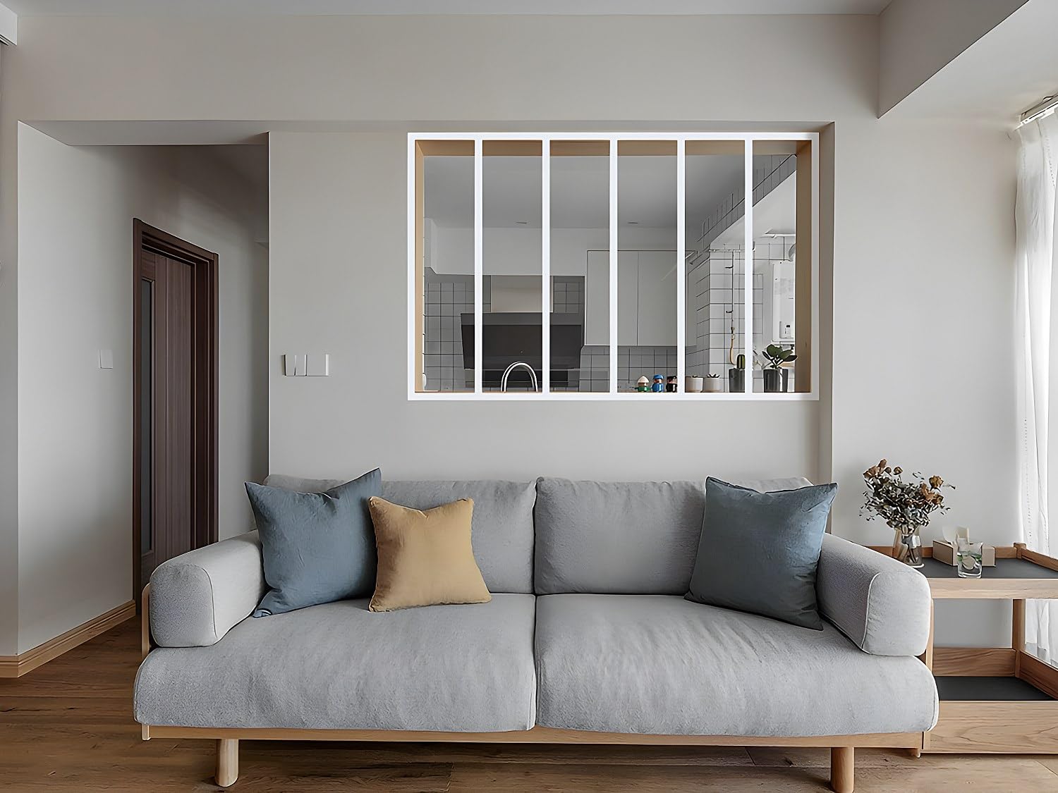 Vente-unique - Verriére Atelier en Aluminium thermolaqué Blanc 180 x 105 cm (L x H) – Bayview