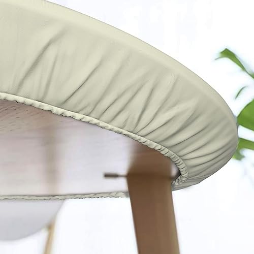 Vista 41 de Delerain Mantel redondo ajustable de hortensia azul, mantel redondo impermeable con borde elástico, lavable, para interiores y exteriores, se adapta