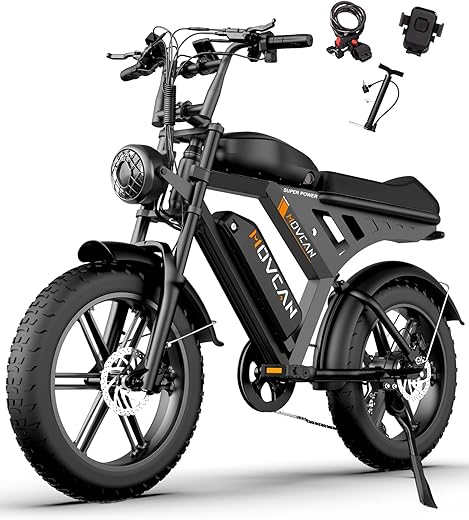 MOVCAN V30 Series Electric Bike for Adults 3000W/1500W/1000W Motor 20" Fat Tire Ebike,37.5MPH/32MPH/28MPH 120/70 Miles,48V 40Ah/31.2/15.6 AH Battery Hydraulic Disc Brake Electric Motorcycle Bike
