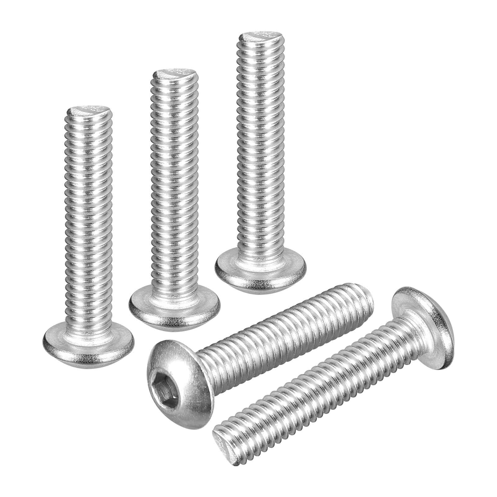 DTGN M4-0.7x20mm Button Head Socket Cap Screws - 60Pack - Good for Road Bicycle, Mountain Bike, Auto, Motorcycle - 304 Stainless Steel Whitewashed - Hex Socket Drive Fasteners — image 1