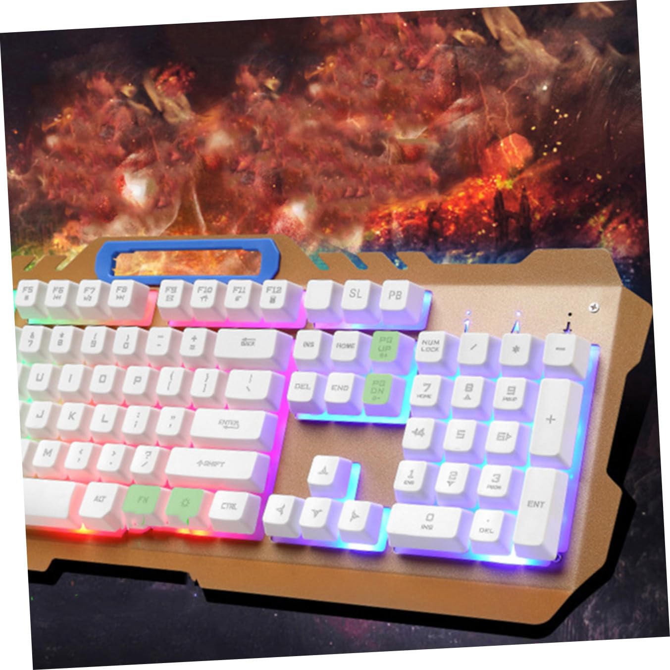 OSALADI Teclado Mecánico Blanco para Gaming con Diseño Ergonómico y Precisión, Teclado Retroiluminado de Plástico Adecuado para Jugadores de PC