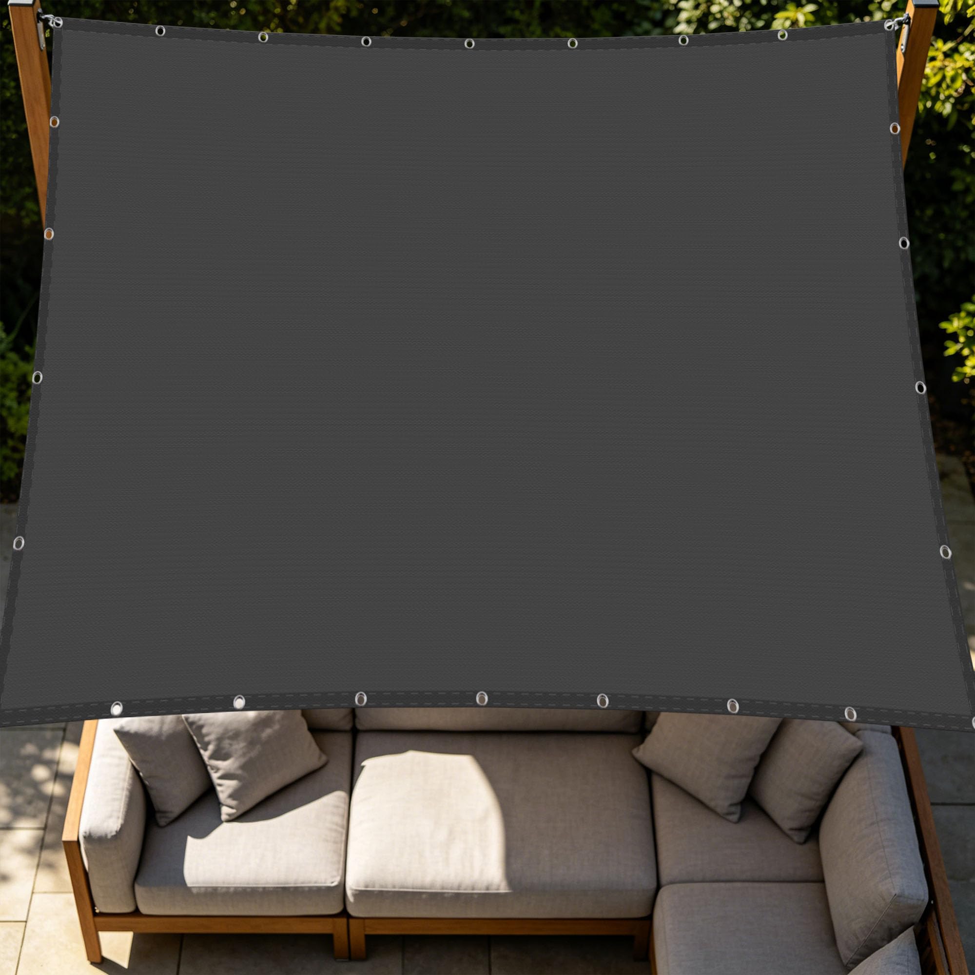 Toile d'ombrage occultante pour balcon étroit 1.6x3.5m bâche imperméable gris foncé jardin