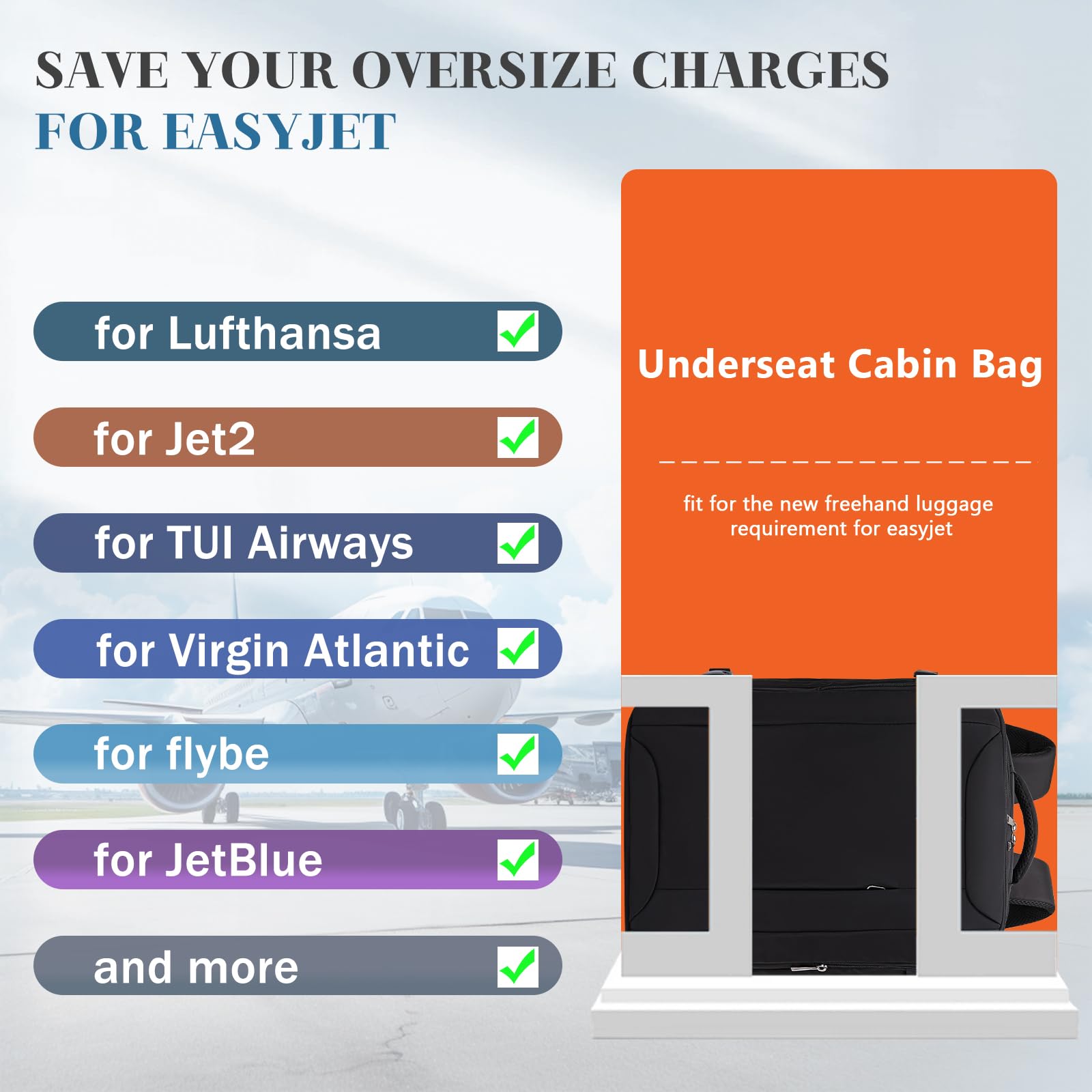 Hayayu Mochila Viaje Cabina Avion 45x36x20 para Easyjet Maletas de Viaje Cabina 45x36x20 Mochila Ordenador 15.6 Pulgadas Equipaje de Mano 30L Mochilas Tipo Casual con Bolsillo Antirrobo