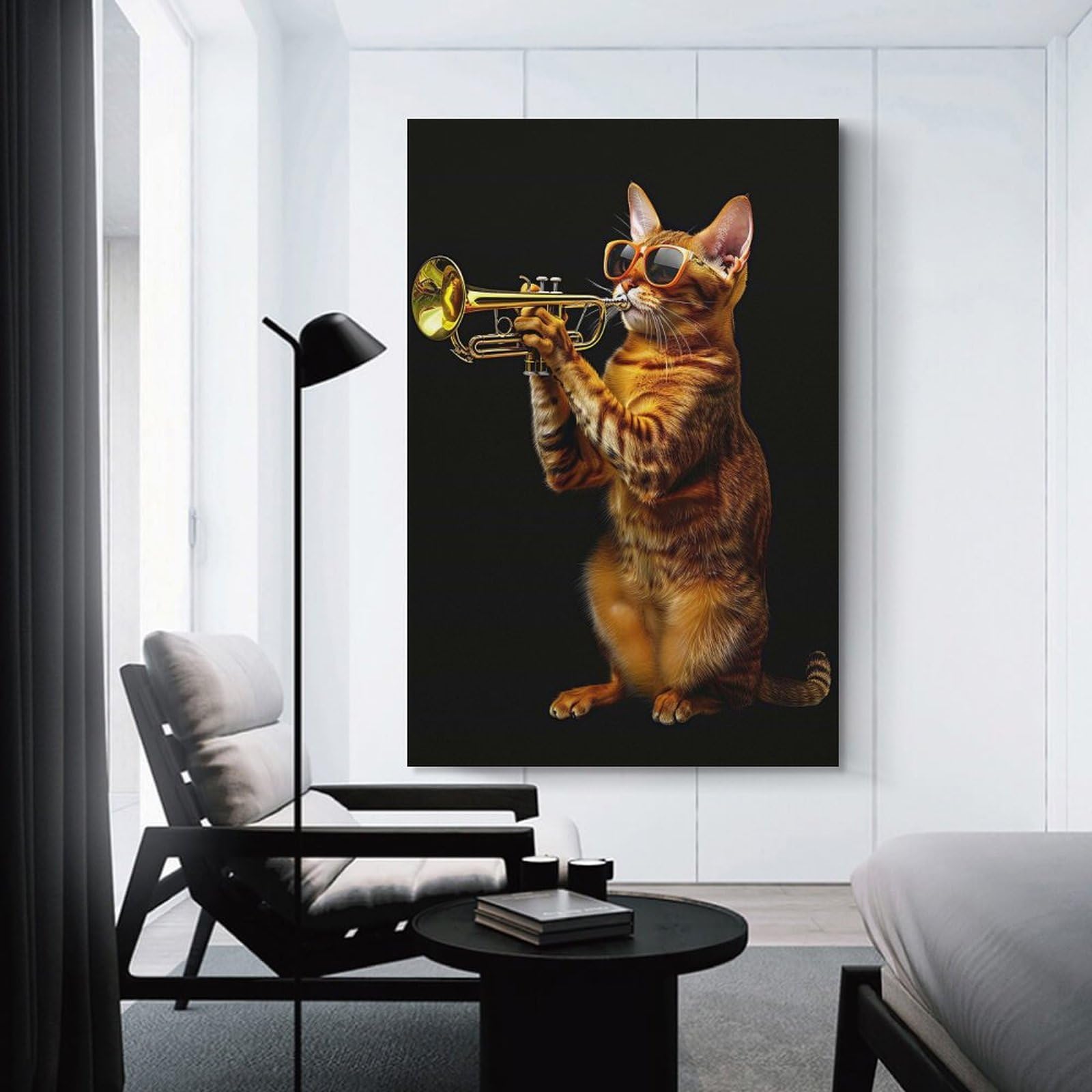 Junmoney Abyssinian Trumpet Hanging Wall Art, 24x36inch(60x90cm), for Bedroom Walls, Guest Spaces Or Lounges, An Easy Wall Refresh for Bedrooms