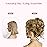 HOOJIH 2 Pack Curly Wavy Messy Bun Hair Extensions, Light Ash Brown with Blonde Mixed, Heat Resistant Fiber, Easy Clip-In Installation