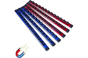 Magnetic Socket Organizer Set - 6 Telescopic Rails, 80 Clips for 1/2,...