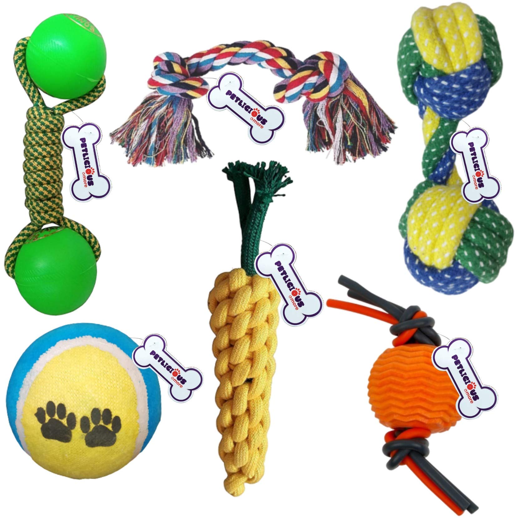 Petlicious & More® 6 Toy Rope Toys Combo Puppy Teether Puppy Ball Chew Toys Teething Toys (Combo of 6) (B08B5V8KWR) Amazon Price History, Amazon Price Tracker