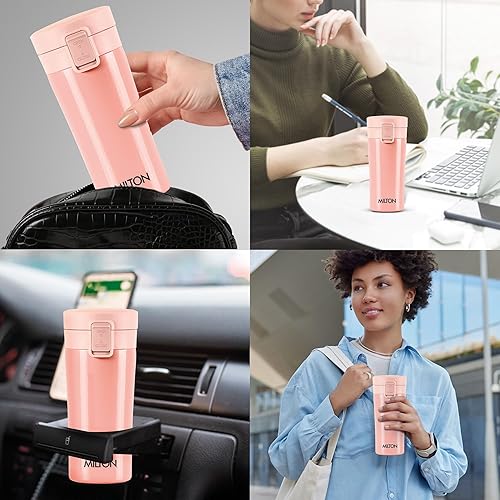 Miniatura 8 de Milton Taza de café aislada con tapa (12 onzas), taza de viaje, a prueba de derrames, a prueba de fugas, tazas térmicas de acero inoxidable aisladas